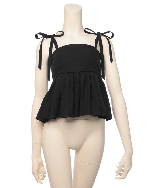 Ravijour（ラヴィジュール）の「【MINAMOコラボ】 Cotty tops with cups（キャミソール・レディース・ホワイト/ブラック/ブルー・ONESIZE）」の10枚目の写真