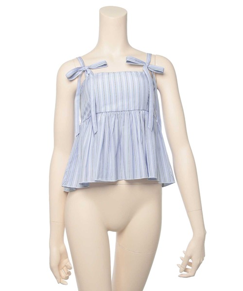 Ravijour（ラヴィジュール）の「【MINAMOコラボ】 Cotty tops with cups（キャミソール・レディース・ホワイト/ブラック/ブルー・ONESIZE）」の12枚目の写真