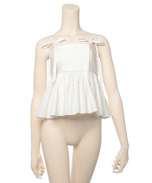 Ravijour（ラヴィジュール）の「【MINAMOコラボ】 Cotty tops with cups（キャミソール・レディース・ホワイト/ブラック/ブルー・ONESIZE）」の11枚目の写真