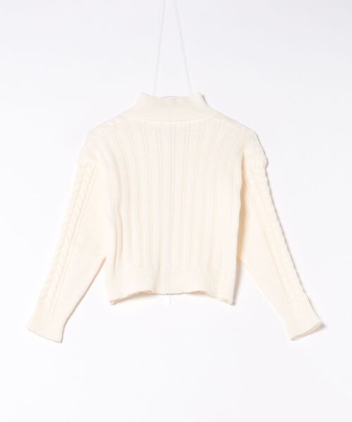 WESTSEA(ウエストシー)の「ショート丈 ケーブルニット フルジップカーディガン(カーディガン/ボレロ・レディース・チャコール/ライトグレー/アイボリー・FREE)」の15枚目の写真