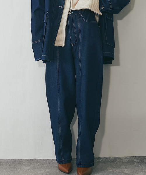 ANOTHER S（アナザーエス）の「シームステッチデニムパンツ（デニム