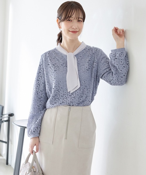 レースボウタイトップス（Tシャツ/カットソー）｜Honeys（ハニーズ）の