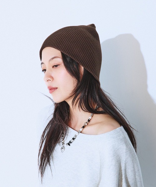 JEANASIS(ジーナシス)の「BASICリブニットビーニー/589159(ニットキャップ/ビーニー・レディース・グレー系その他/ブラウン系その他/ブラック系その他・FREE)」の3枚目の写真