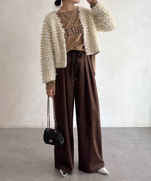 ループヤーンニットジャケット（カーディガン/ボレロ）｜DouDou