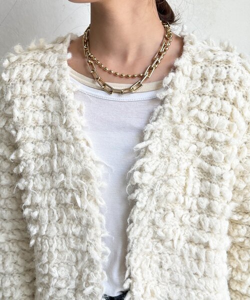 【DOUDOU】ループヤーンニットジャケット ループヤーンニットジャケット（カーディガン/ボレロ）｜DouDou