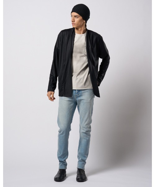 wjk(ダヴルジェイケイ)の「spray dye leather pocket-T(Tシャツ/カットソー・メンズ・ホワイト×ブラック/ホワイト×ブルー/グレイッシュベージュ/ブラック×シルバー・SMALL/MEDIUM/LARGE/X-LARGE)」の20枚目の写真