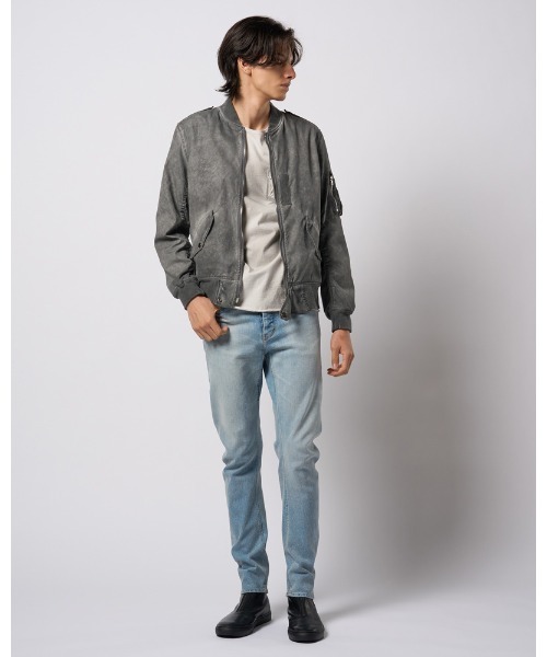 wjk(ダヴルジェイケイ)の「spray dye leather pocket-T(Tシャツ/カットソー・メンズ・ホワイト×ブラック/ホワイト×ブルー/グレイッシュベージュ/ブラック×シルバー・SMALL/MEDIUM/LARGE/X-LARGE)」の22枚目の写真