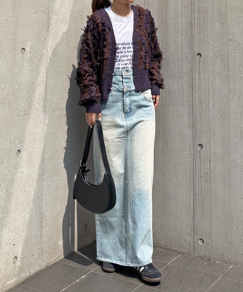 セール】【ISOOK / アイスー】MIXフリンジショートカーディガン