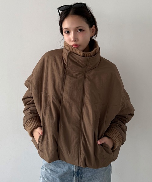 callautia（カラウティア）の「リブニットカラー中綿ジャケット