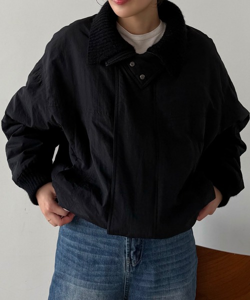 callautia（カラウティア）の「リブニットカラー中綿ジャケット