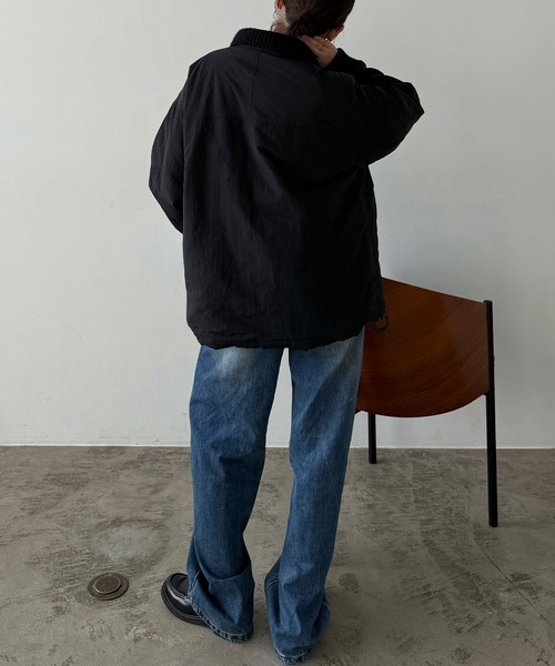 callautia（カラウティア）の「リブニットカラー中綿ジャケット