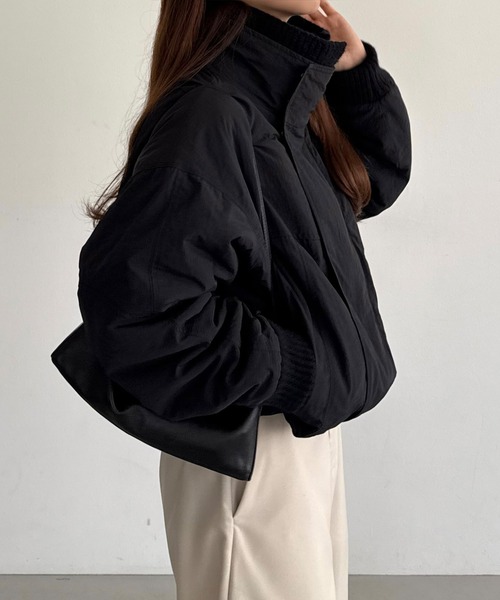 callautia（カラウティア）の「リブニットカラー中綿ジャケット