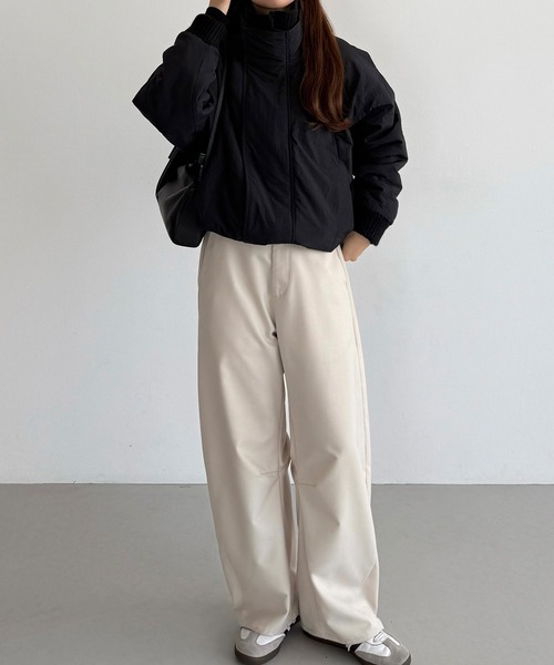 callautia（カラウティア）の「リブニットカラー中綿ジャケット