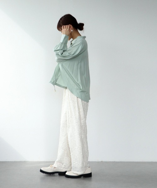 Jines(ジネス)の「カットジャガードワイドパンツ(その他パンツ・レディース・ブラック/オフホワイト・38)」の5枚目の写真
