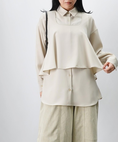 LUCA/LADY LUCK LUCA（ルカ/レディラックルカ）の「LC/LLL ビスチェシャツ（シャツ/ブラウス・レディース・ブラック/ライトベージュ・FREE）」の21枚目の写真