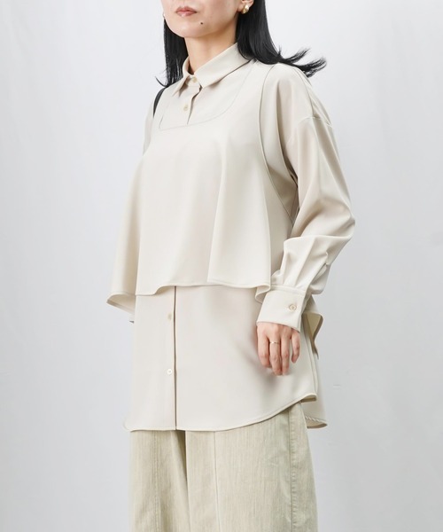 LUCA/LADY LUCK LUCA（ルカ/レディラックルカ）の「LC/LLL ビスチェシャツ（シャツ/ブラウス・レディース・ブラック/ライトベージュ・FREE）」の11枚目の写真