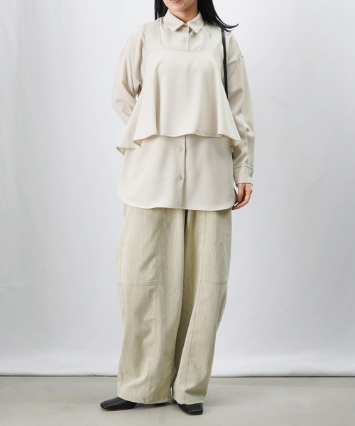 LUCA/LADY LUCK LUCA（ルカ/レディラックルカ）の「LC/LLL ビスチェシャツ（シャツ/ブラウス・レディース・ブラック/ライトベージュ・FREE）」の14枚目の写真