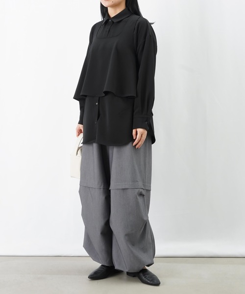 LUCA/LADY LUCK LUCA（ルカ/レディラックルカ）の「LC/LLL ビスチェシャツ（シャツ/ブラウス・レディース・ブラック/ライトベージュ・FREE）」の3枚目の写真