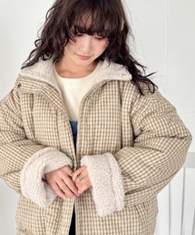 SOLLON.（ソルロン）の「チェックボアリバーシブルブルゾン（ブルゾン）」