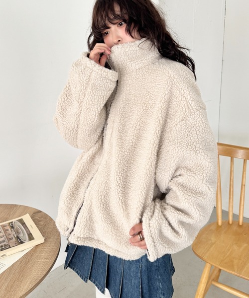 SOLLON.（ソルロン）の「チェックボアリバーシブルブルゾン（ブルゾン