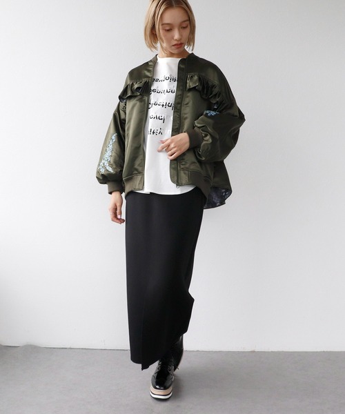 Three Four Time（ｽﾘｰﾌｫｰﾀｲﾑ）の「【tamaoworld】Embroidery jacket Swan（ブルゾン・レディース・ブルーグレー・FREE）」の14枚目の写真