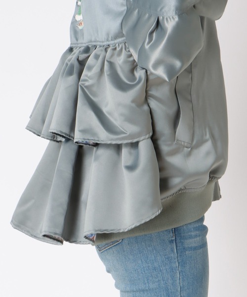 Three Four Time（ｽﾘｰﾌｫｰﾀｲﾑ）の「【tamaoworld】Embroidery jacket Swan（ブルゾン・レディース・ブルーグレー・FREE）」の21枚目の写真