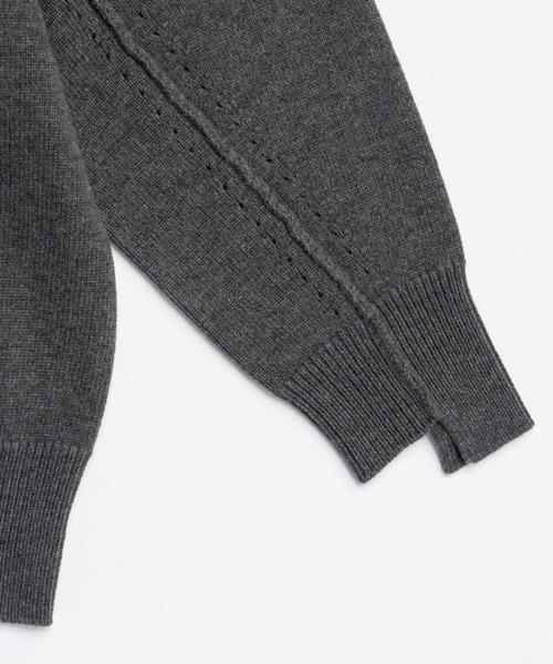 PRANK PROJECT（プランクプロジェクト）の「レースラインオーバーニット / Lace-Line Over-Knit（ニット/セーター・レディース・グレー/チャコールグレー/アイボリー・FREE）」の15枚目の写真