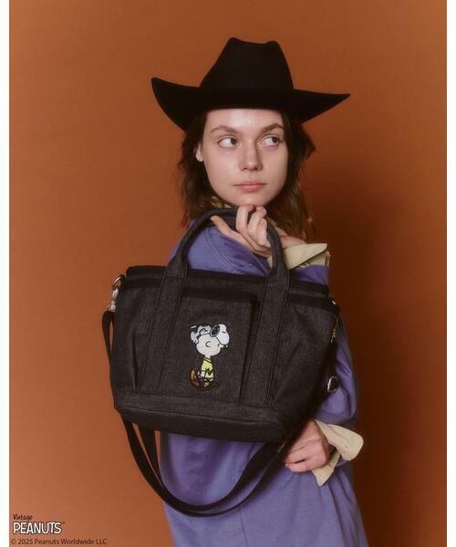 PEANUTS（ピーナッツ）の「《AVIREX × PEANUTS》DENIM MINI TOTE BAG / デニムミニトートバッグ / ピーナッツ / アヴィレックス（トートバッグ・レディース・ブラック・F）」の19枚目の写真