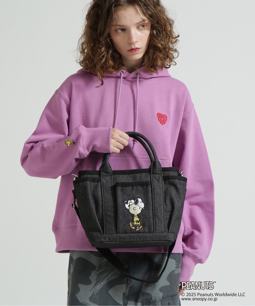 PEANUTS（ピーナッツ）の「《AVIREX × PEANUTS》DENIM MINI TOTE BAG / デニムミニトートバッグ / ピーナッツ / アヴィレックス（トートバッグ・レディース・ブラック・F）」の2枚目の写真