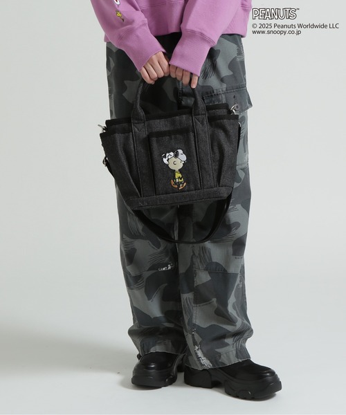 PEANUTS（ピーナッツ）の「《AVIREX × PEANUTS》DENIM MINI TOTE BAG / デニムミニトートバッグ / ピーナッツ / アヴィレックス（トートバッグ・レディース・ブラック・F）」の3枚目の写真