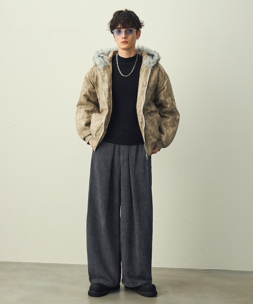 Shoowtime(ショウタイム)の「Corduroy Tuck Wide Slacks / コーデュロイタックワイドスラックス(その他パンツ・メンズ・カーキ/ブラック/グレー・LARGE/MEDIUM/X-LARGE)」の16枚目の写真