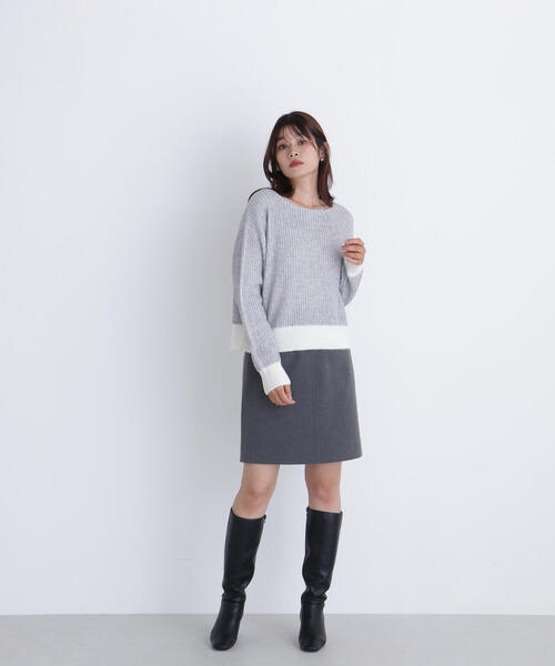 NATURAL BEAUTY BASIC(ナチュラルビューティーベーシック)の「◇配色リブボクシーニット(ニット/セーター・レディース・グリーン系その他3/ピンク系その他/グレー系その他・FREE)」の11枚目の写真