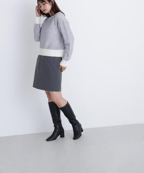 NATURAL BEAUTY BASIC(ナチュラルビューティーベーシック)の「◇配色リブボクシーニット(ニット/セーター・レディース・グリーン系その他3/ピンク系その他/グレー系その他・FREE)」の13枚目の写真