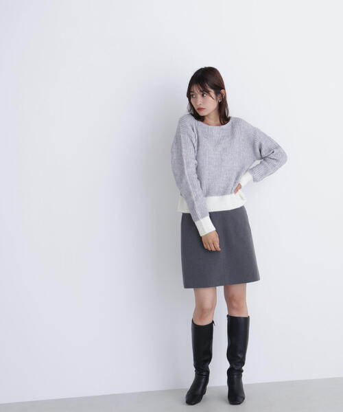 NATURAL BEAUTY BASIC(ナチュラルビューティーベーシック)の「◇配色リブボクシーニット(ニット/セーター・レディース・グリーン系その他3/ピンク系その他/グレー系その他・FREE)」の15枚目の写真
