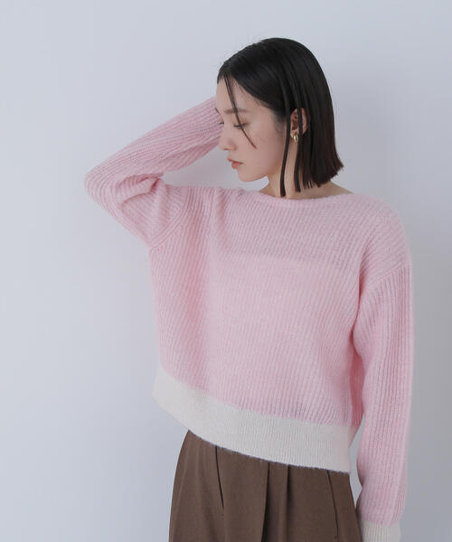 NATURAL BEAUTY BASIC(ナチュラルビューティーベーシック)の「◇配色リブボクシーニット(ニット/セーター・レディース・グリーン系その他3/ピンク系その他/グレー系その他・FREE)」の19枚目の写真