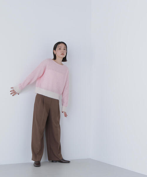 NATURAL BEAUTY BASIC(ナチュラルビューティーベーシック)の「◇配色リブボクシーニット(ニット/セーター・レディース・グリーン系その他3/ピンク系その他/グレー系その他・FREE)」の22枚目の写真