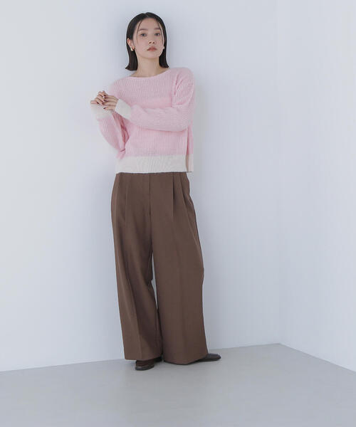 セール】◇配色リブボクシーニット（ニット/セーター）｜NATURAL