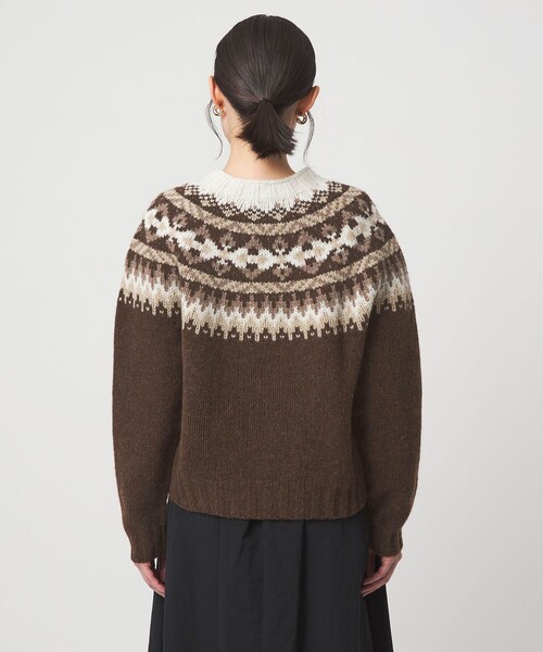 新品 Harley of Scotland ノルディックニット ブラック 46 セール】【別注】＜Harley of Scotland＞ノルディック プルオーバー