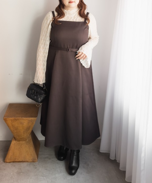 CLETTE(クレット)の「CLETTEオリジナルショートジャケット&ワンピースセット(ワンピース・レディース・ベージュ/ブラウン/グレー・LL/3L/4L)」の13枚目の写真