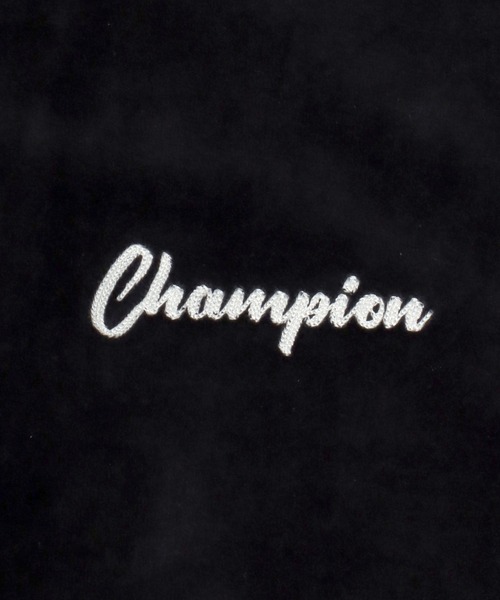 Champion（チャンピオン）の「2025AW Champion/チャンピオン  VELOUR ZIP JACKET ベロア ワンポイント バック刺繍 パイピング トラックジャケット（ブルゾン・メンズ・ブラック/ネイビー/グリーン・M/L/XL）」の13枚目の写真