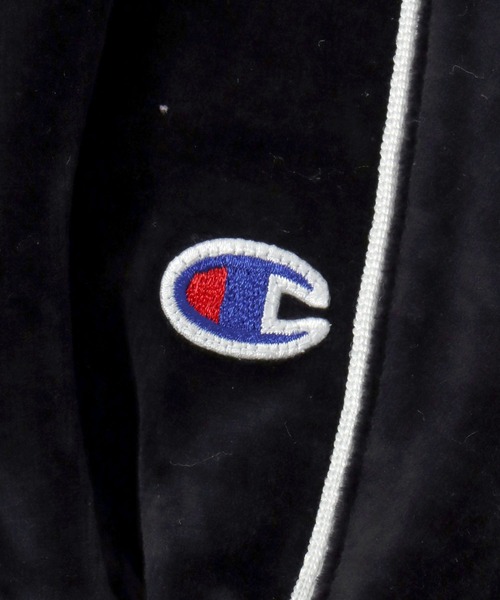 Champion（チャンピオン）の「2025AW Champion/チャンピオン  VELOUR ZIP JACKET ベロア ワンポイント バック刺繍 パイピング トラックジャケット（ブルゾン・メンズ・ブラック/ネイビー/グリーン・M/L/XL）」の18枚目の写真