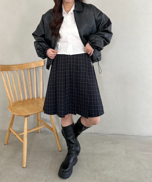 MYMOOD.（マイムード）の「ミディ丈チェック柄プリーツスカート（スカート・レディース・ネイビー/ブラウン・FREE）」の18枚目の写真
