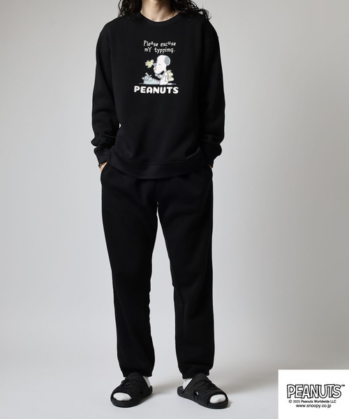 PEANUTS プリント 裏起毛上下セット（ルームウェア/パジャマ