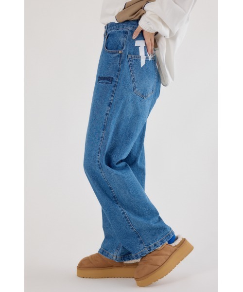 RODEO CROWNS WIDE BOWL（ロデオクラウンズワイドボウル）の「THRASHER ICON DENIMパンツ（デニムパンツ・レディース・ブラック/ブルー・LARGE/MEDIUM）」の11枚目の写真