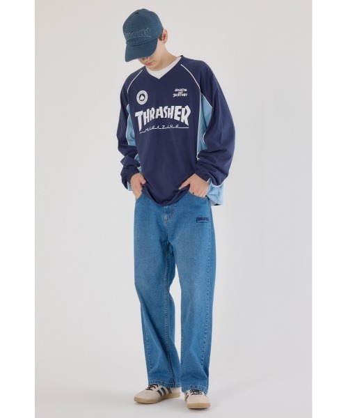 RODEO CROWNS WIDE BOWL（ロデオクラウンズワイドボウル）の「THRASHER ICON DENIMパンツ（デニムパンツ・レディース・ブラック/ブルー・LARGE/MEDIUM）」の18枚目の写真