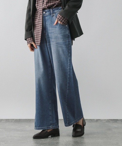 セール】GOODデニムリラックスワイドパンツ/595403（デニムパンツ