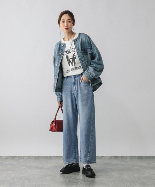GLOBAL WORK（グローバルワーク）の「GOODデニムリラックスワイドパンツ/595403（デニムパンツ・レディース・ブルー/サックスブルー・SMALL/LARGE/MEDIUM）」の21枚目の写真