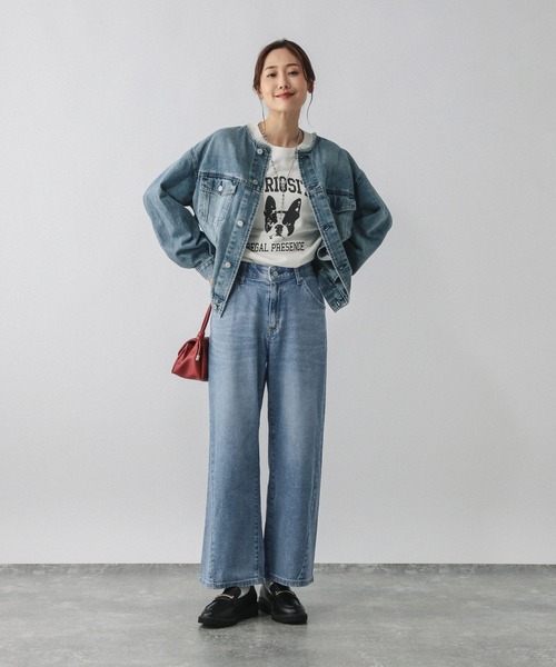 GLOBAL WORK（グローバルワーク）の「GOODデニムリラックスワイドパンツ/595403（デニムパンツ・レディース・ブルー/サックスブルー・SMALL/LARGE/MEDIUM）」の22枚目の写真