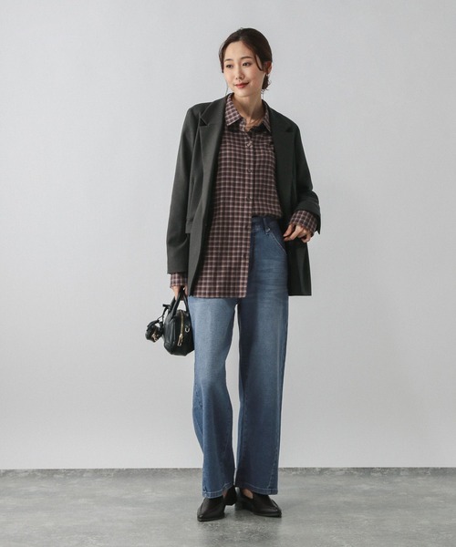 GLOBAL WORK（グローバルワーク）の「GOODデニムリラックスワイドパンツ/595403（デニムパンツ・レディース・ブルー/サックスブルー・SMALL/LARGE/MEDIUM）」の7枚目の写真