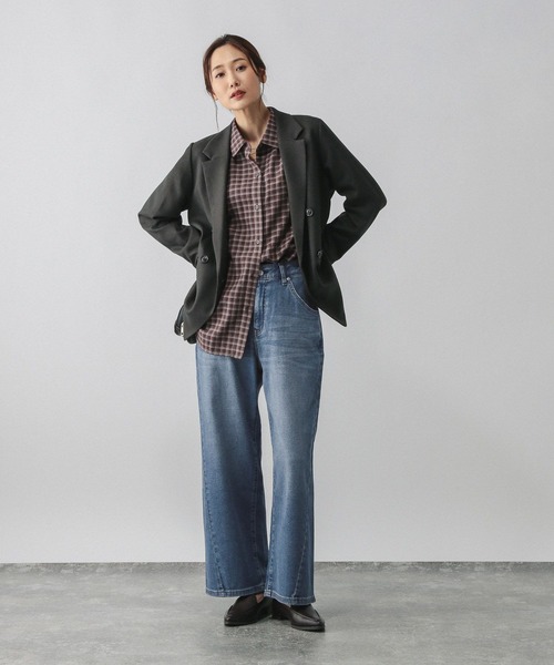 GLOBAL WORK（グローバルワーク）の「GOODデニムリラックスワイドパンツ/595403（デニムパンツ・レディース・ブルー/サックスブルー・SMALL/LARGE/MEDIUM）」の8枚目の写真